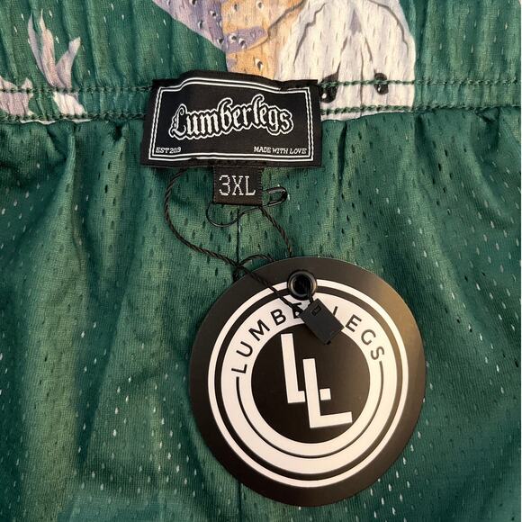 Lumberlegs Mens Owl Print Mesh Athletic Gym Shorts Size 3XL Green Lined NWT - Picture 4 of 9